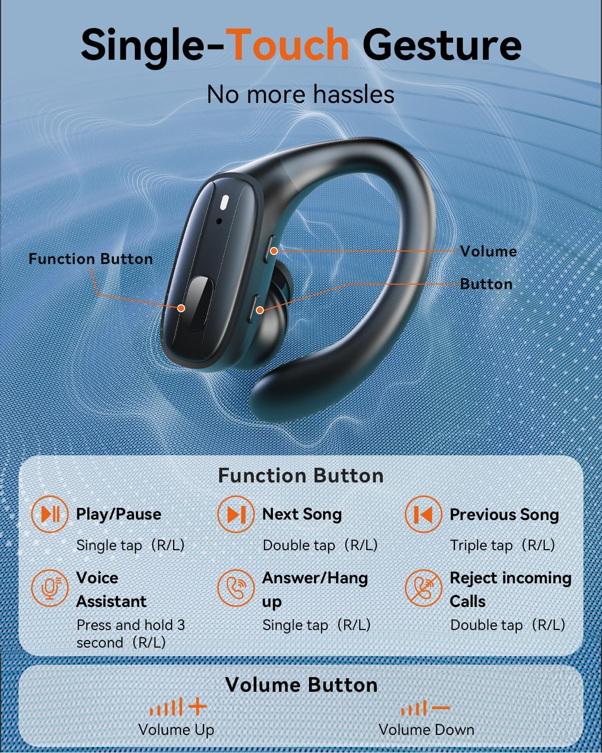 Wireless Earbuds, Sports Bluetooth 5.4 Headphones, Ear Buds with ENC Noise Canceling Mic, 80Hr Playtime Earphones, Palm-Sized, LED Power Display, IPX7 Waterproof Headset for Workout Running, Black - Image 5