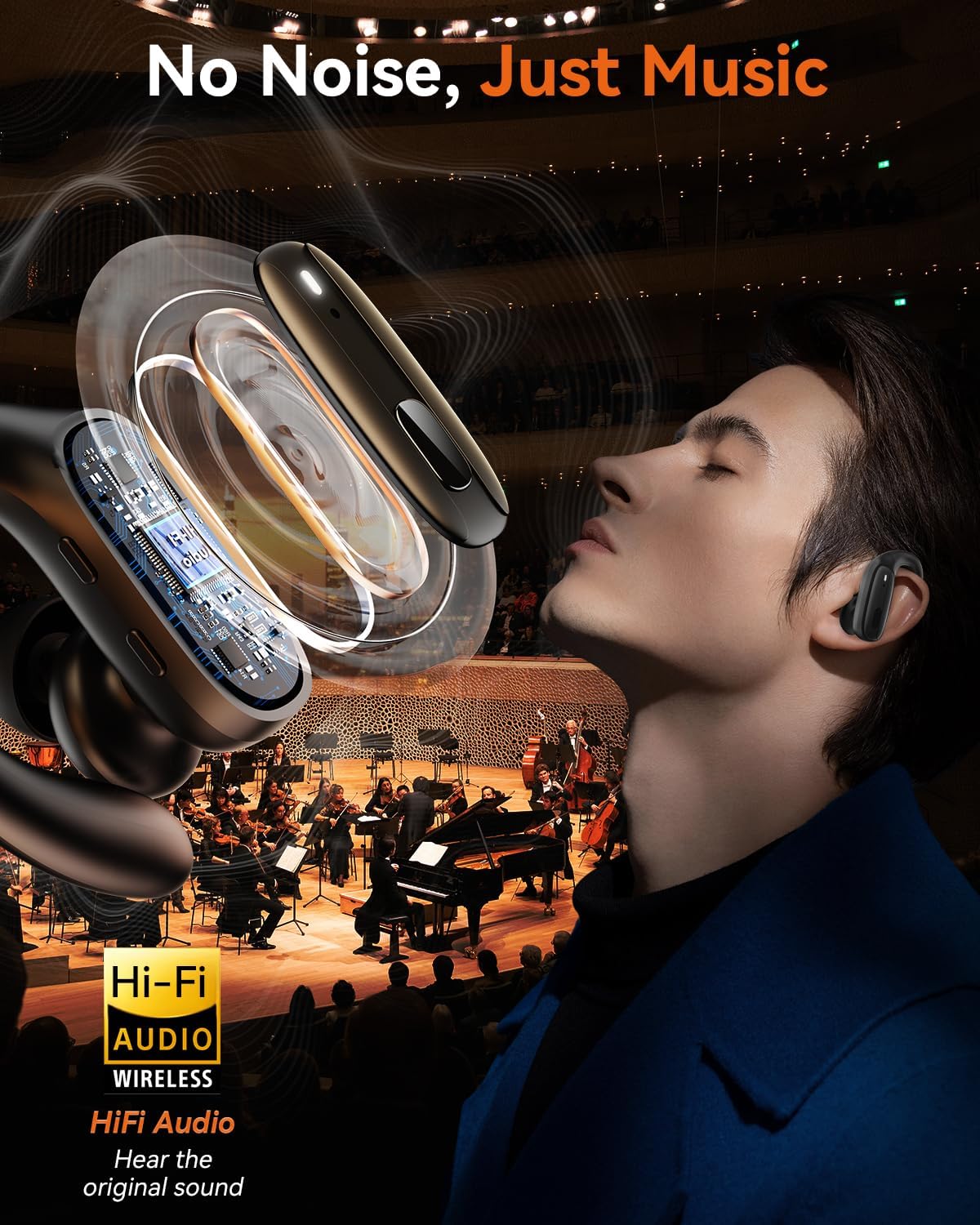 Wireless Earbuds, Sports Bluetooth 5.4 Headphones, Ear Buds with ENC Noise Canceling Mic, 80Hr Playtime Earphones, Palm-Sized, LED Power Display, IPX7 Waterproof Headset for Workout Running, Black - Image 6